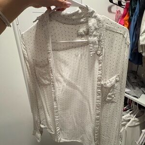 Jack Wills White Polka Dot Button Down Shirt